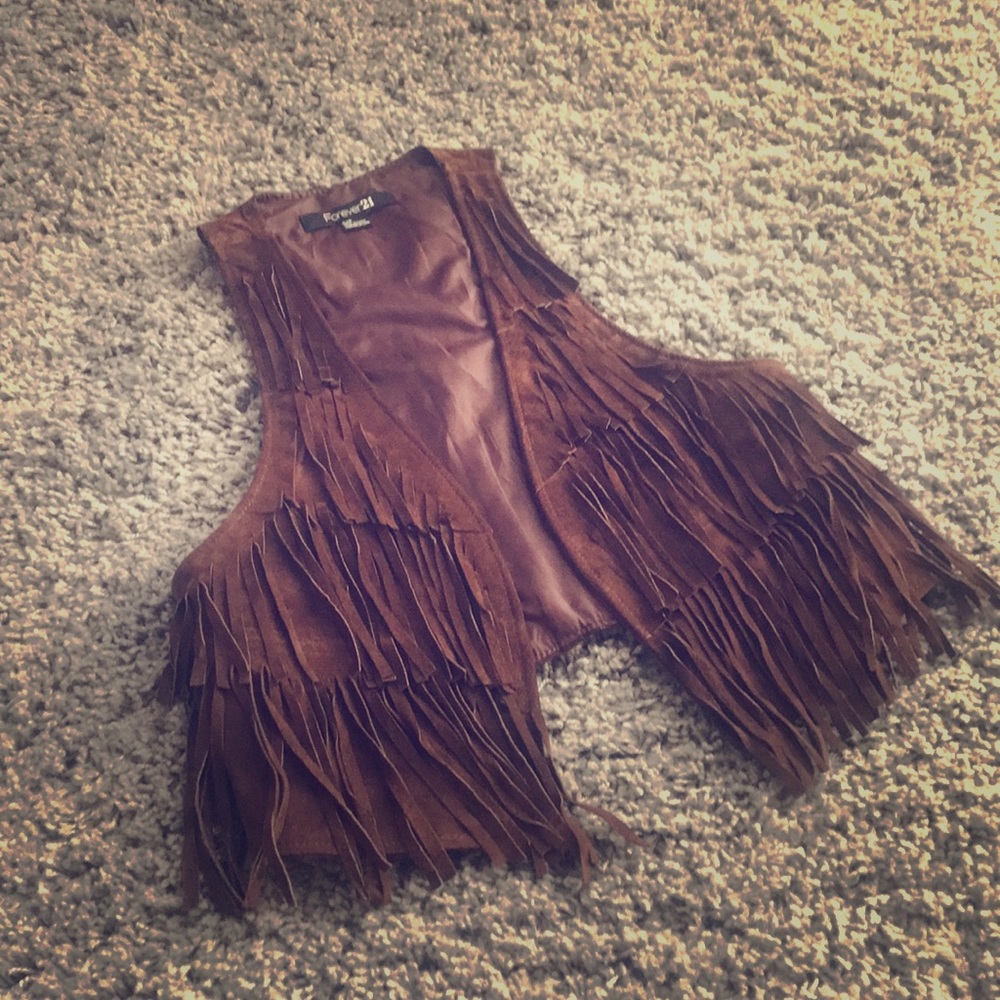 Brown Fringe Vest